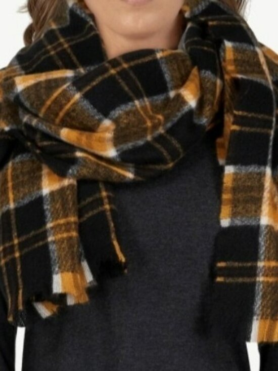 Natural Reflections Accessories - Natural Reflections Yellow Plaid Scarf